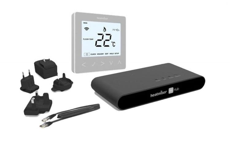 Heatmiser neoKit1 Thermostat & Hub Kit, Silver