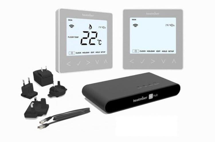 Heatmiser neoKit2 Thermostat & Hub Kit, Silver